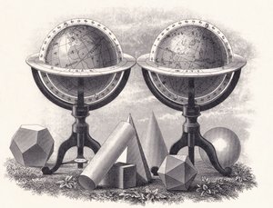 Globos de la Tierra y los Cielos con Formas Geométricas de English School
