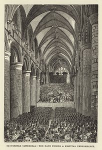Catedral de Gloucester, la nave durante una actuación de festival de English School