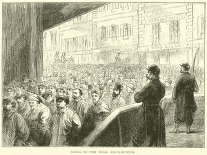 Yendo a la distribución de alimentos, marzo 1871 de English School
