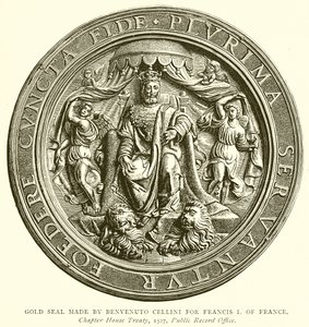 Sello de oro hecho por Benvenuto Cellini para Francisco I de Francia de English School