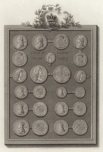 Monedas de oro y plata, Carlos II de English School