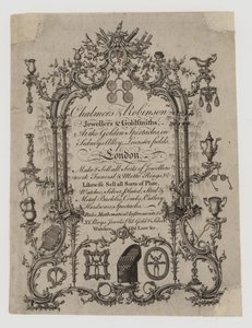 Orfebres y plateros, Chalmers y Robinson, tarjeta comercial de English School