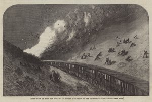 Tren de mercancías en llamas chocado por un tren correo expreso en el Ferrocarril de Caledonia de English School