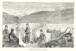 Batería de Gordon, Crimea (grabado) de English School