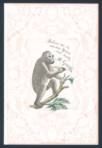 Tarjeta del Día de San Valentín con gorila