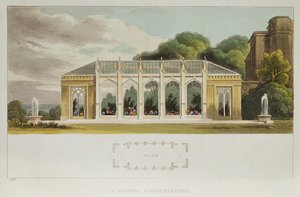 Conservatorio gótico, 1832 (grabado en color) de English School