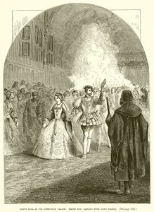 Gran baile en el viejo palacio de Greenwich: Enrique VIII bailando con Ana Bolena de English School