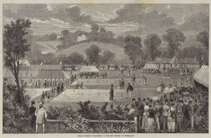 Gran Torneo de Croquet en el Nuevo Terreno de Wimbledon (grabado) de English School
