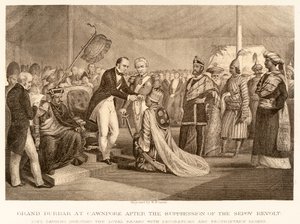 Gran Durbar en Cawnpore después de la supresión de la revuelta de los cipayos de English School