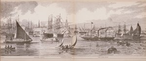Gran Panorama de Londres, desde el río Támesis mirando hacia Shadwell, East India Docks y Limehouse, 1849 de English School