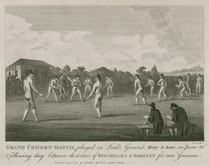 Gran partido de críquet jugado en Lords Ground, Marylebone, Londres de English School