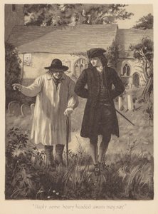 Elegía de Gray: "Tal vez algún canoso pueda decir" (litografía) de English School