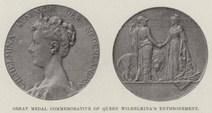 Gran Medalla Conmemorativa de la Entonización de la Reina Guillermina (grabado) de English School
