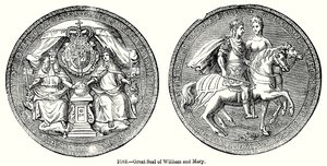 Gran Sello de Guillermo y María (grabado) de English School