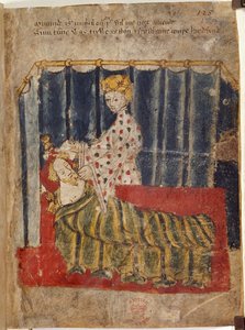 Esposa y Gawain del Caballero Verde, ilustración de 