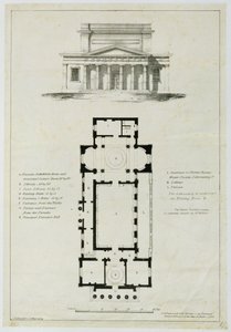 Plano del piso inferior de las Salas de Asamblea, Bath, grabado por Charles Hullmandel de English School