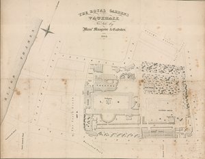 Plano del terreno de Vauxhall Gardens, Londres