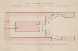 Plano del Memorial de Albert, propuesto en Burlington House de English School