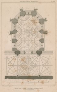 Plano de la Capilla de la Capilla Mayor, Capilla de San Esteban, Palacio de Westminster de English School