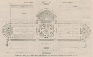 Plano del suelo del Palacio del Pueblo en Muswell Hill de English School