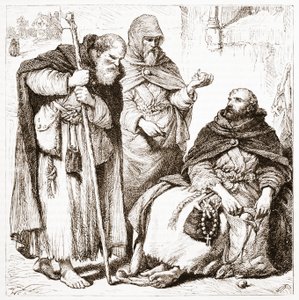 Grupo de frailes mendicantes, ilustración de La Historia del Protestantismo por James Aitken Wylie (1808-1890), pub. 1878 de English School