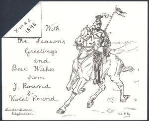 Guardia a caballo, tarjeta de Navidad de English School