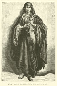 Gitana o Ghawazee, bailarina, del Alto Egipto de English School