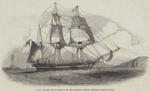 HMS "Plover," enviado en Búsqueda de la Expedición Ártica de Sir John Franklin (grabado) de English School