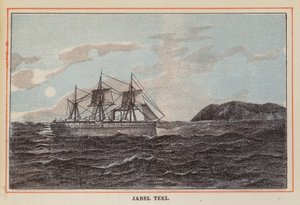 HM Indian Troop-Ship: Jabel Teel (grabado coloreado) de English School