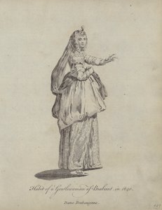 Traje de una Dama de Brabant en 1640 de English School