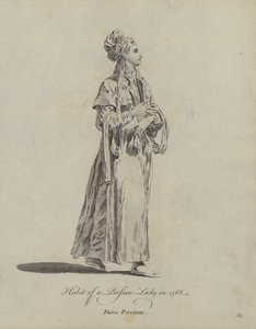 Hábito de una dama persa en 1568 (grabado)