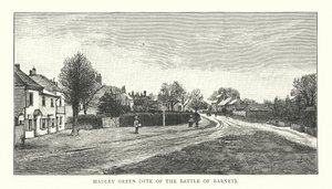 Hadley Green, lugar de la batalla de Barnet (grabado) de English School