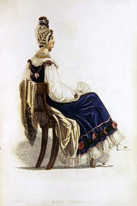 Medio vestido, lámina de moda de Ackermann