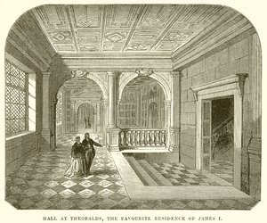 Salón en Theobalds, la residencia favorita de James I de English School