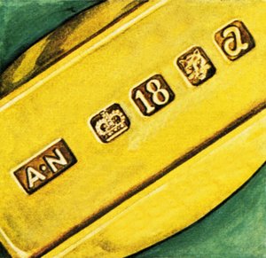 Marcas de contraste en oro de English School