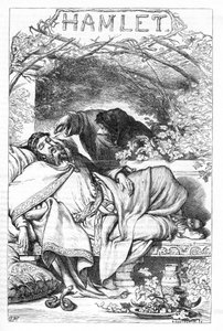 Hamlet - Ilustración en “Obras completas de William Shakespeare” 1866 - Las ilustraciones y la forma general de esta edición son tomadas del Shakespeare ilustrado de Cassell, publicado en Londres de English School