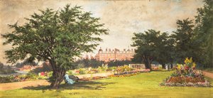 Jardines de Hampton Court, c.1910 (acuarela sobre papel) de English School
