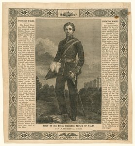 Pañuelo conmemorativo del viaje del Príncipe de Gales a América, 1860