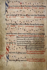 Harl 978 fol.11v Sumer es icumen in, del Canon de verano (Reading Rota) (vitela) de English School
