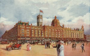 Harrods, mostrando la Torre de la Coronación añadida para conmemorar la coronación del rey Jorge V