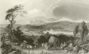 Escena de cosecha en New Hampshire de English School