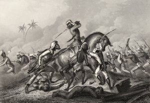 Columna de Havelock atacando a los amotinados antes de Cawnpore, de 