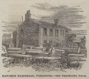 La rectoría de Haworth, Yorkshire (grabado)