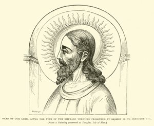 Cabeza de Nuestro Señor, según el tipo del Vernicle Esmeralda presentado por Bajazet II a Inocencio VIII de English School