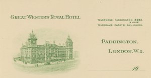 Papel con membrete del Great Western Royal Hotel