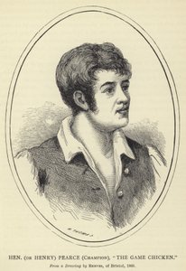 Hen (o Henry) Pearce, Campeón, The Game Chicken, de un dibujo de Reeves, de Bristol, 1805 de English School