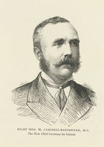 Henry Campbell-Bannerman como Secretario Jefe para Irlanda (grabado) de English School