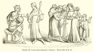 Enrique II desterrando a la familia de Becket