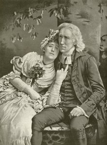 Henry Irving como El Vicario y Ellen Terry como Olivia (grabado) de English School