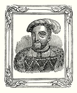 Enrique VIII nació en 1490, fue coronado en 1509, murió en 1547 (grabado) de English School